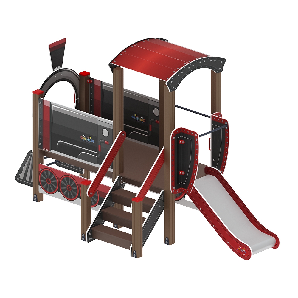 ПАРОВОЗИК (черный) детский игровой комплекс ДИК 1.03.5.01-02 (H=750)