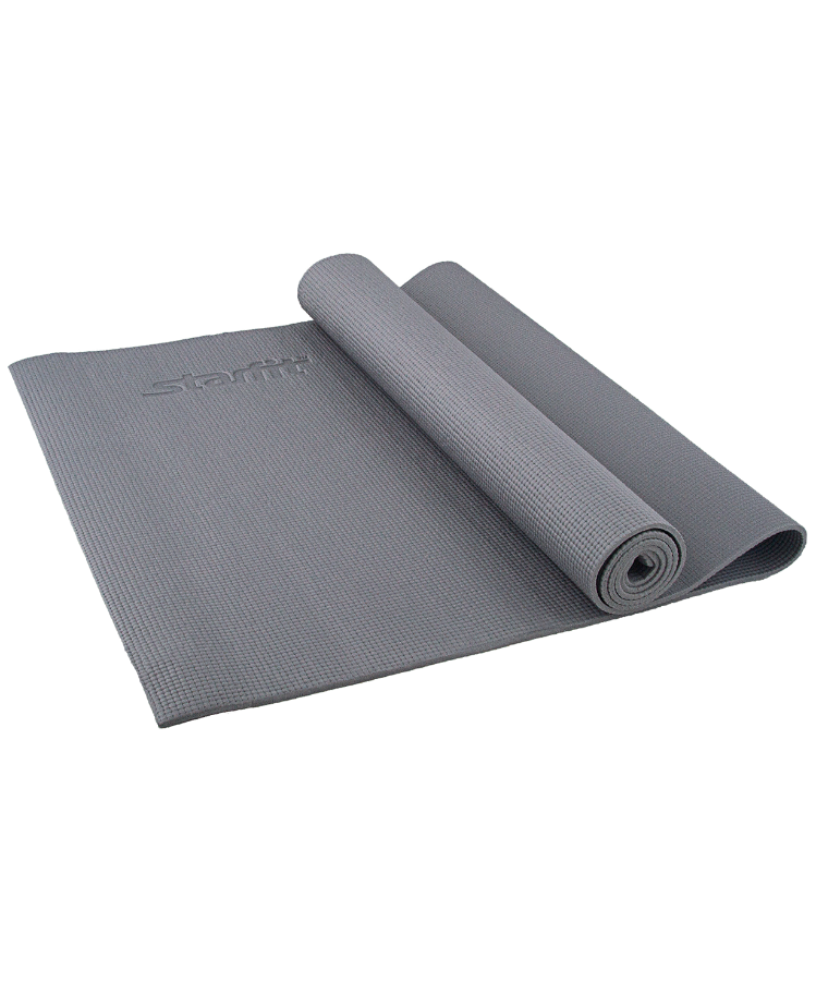 Коврик для йоги STARFIT FM-101 PVC 173x61x0,5 см, серый 1/16