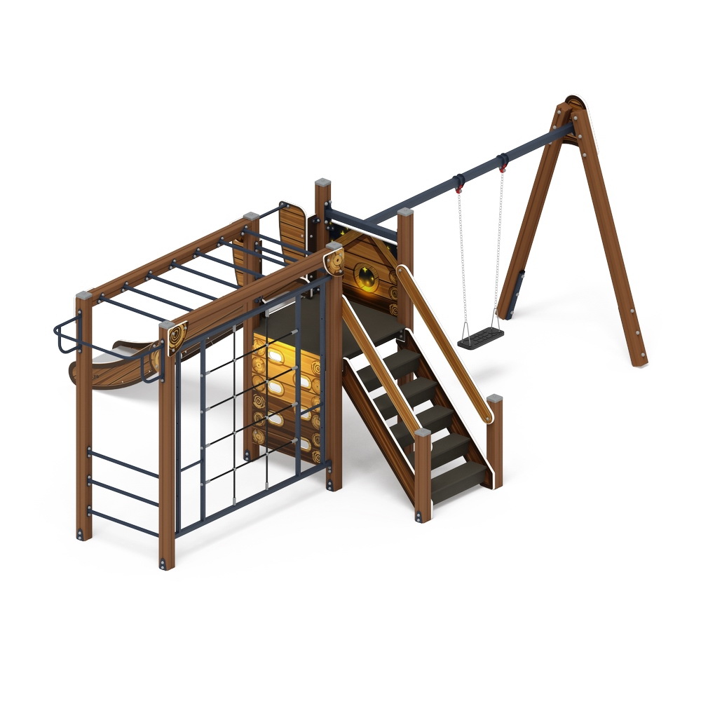 СЧАСТЛИВОЕ ДЕТСТВО (Эко) детский игровой комплекс ДИК 2.01.02-02 (H=1200)