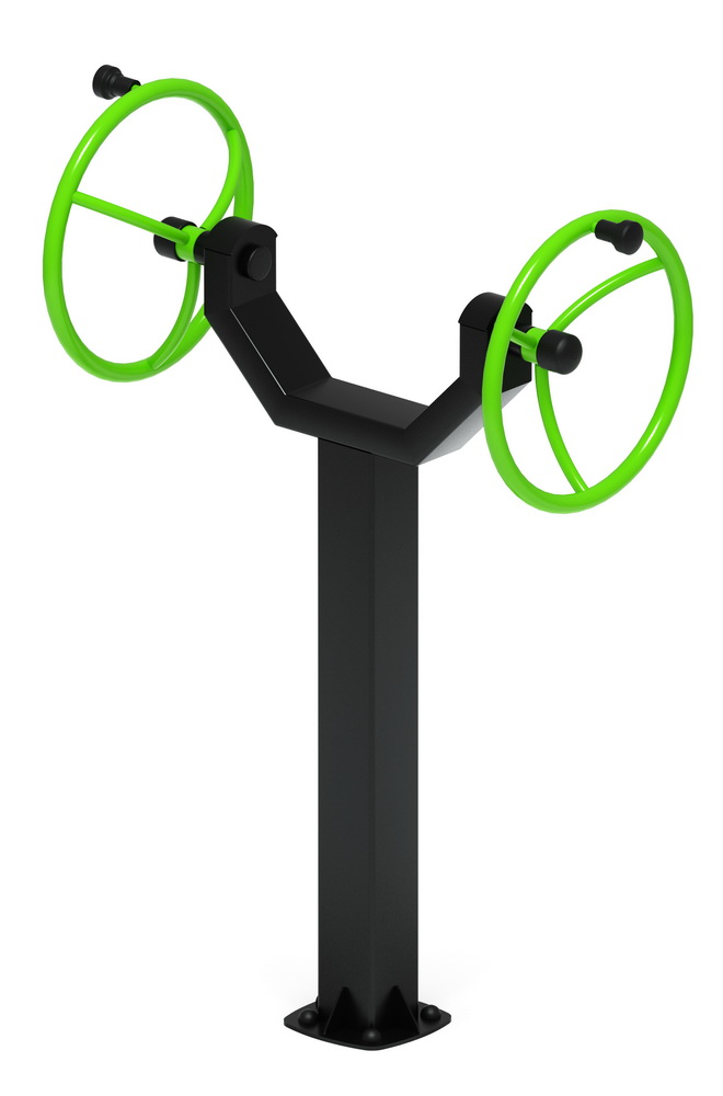 Тренажер уличный РУЛИ (2 руля положение стоя) зеленый СТ 105-12