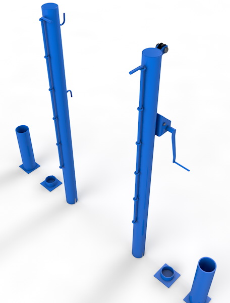 Стойки для большого тенниса со стаканами (11.100)