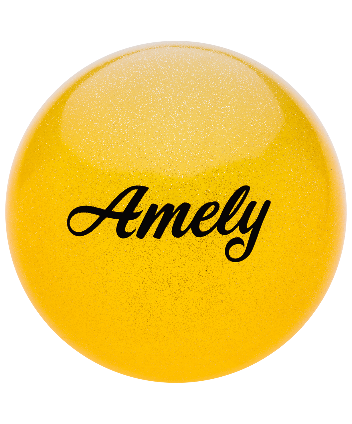 Мяч для художественной гимнастики AGB-102, 15 см, желтый, с блестками
