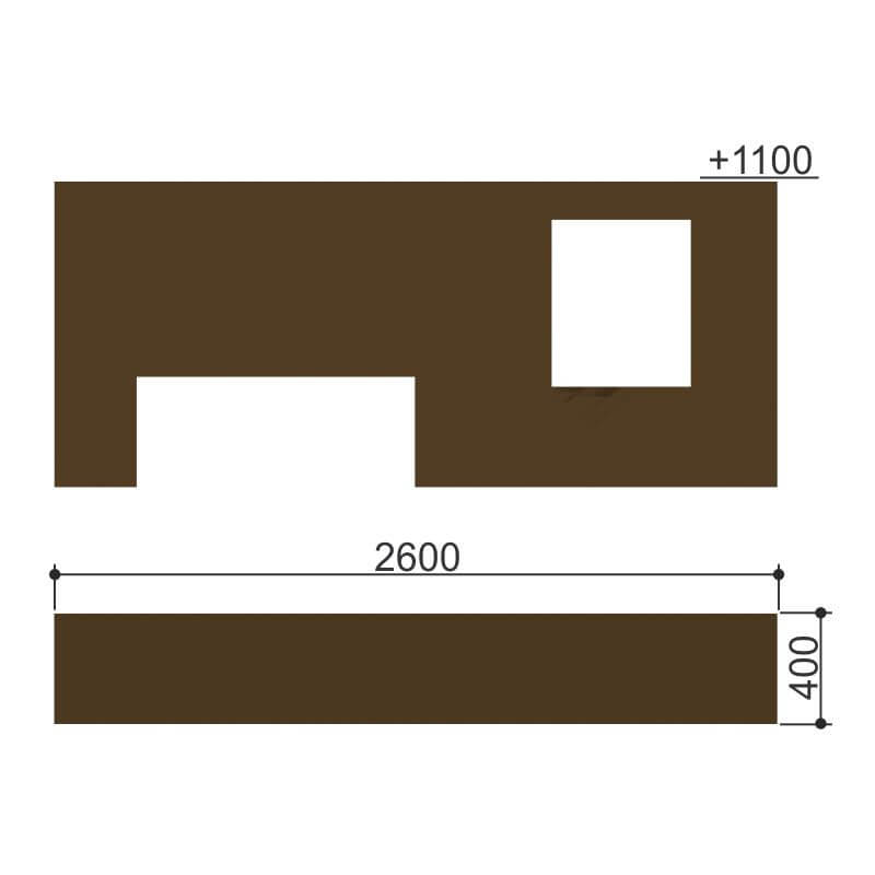 Стенка с двумя проломами Romana 206.07.05