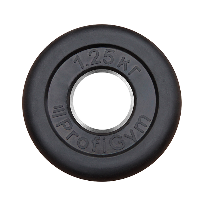 Диск обрезиненный "ProfiGym" d 51 мм чёрный 1,25 кг