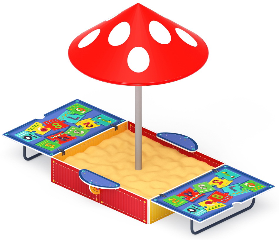 Песочница АРИФМЕТИКА с крышкой и грибком (крупная) ИО 5.01.10-07