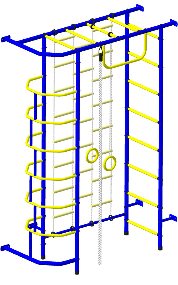 Детская шведская стенка Пионер 9Л сине/жёлтый