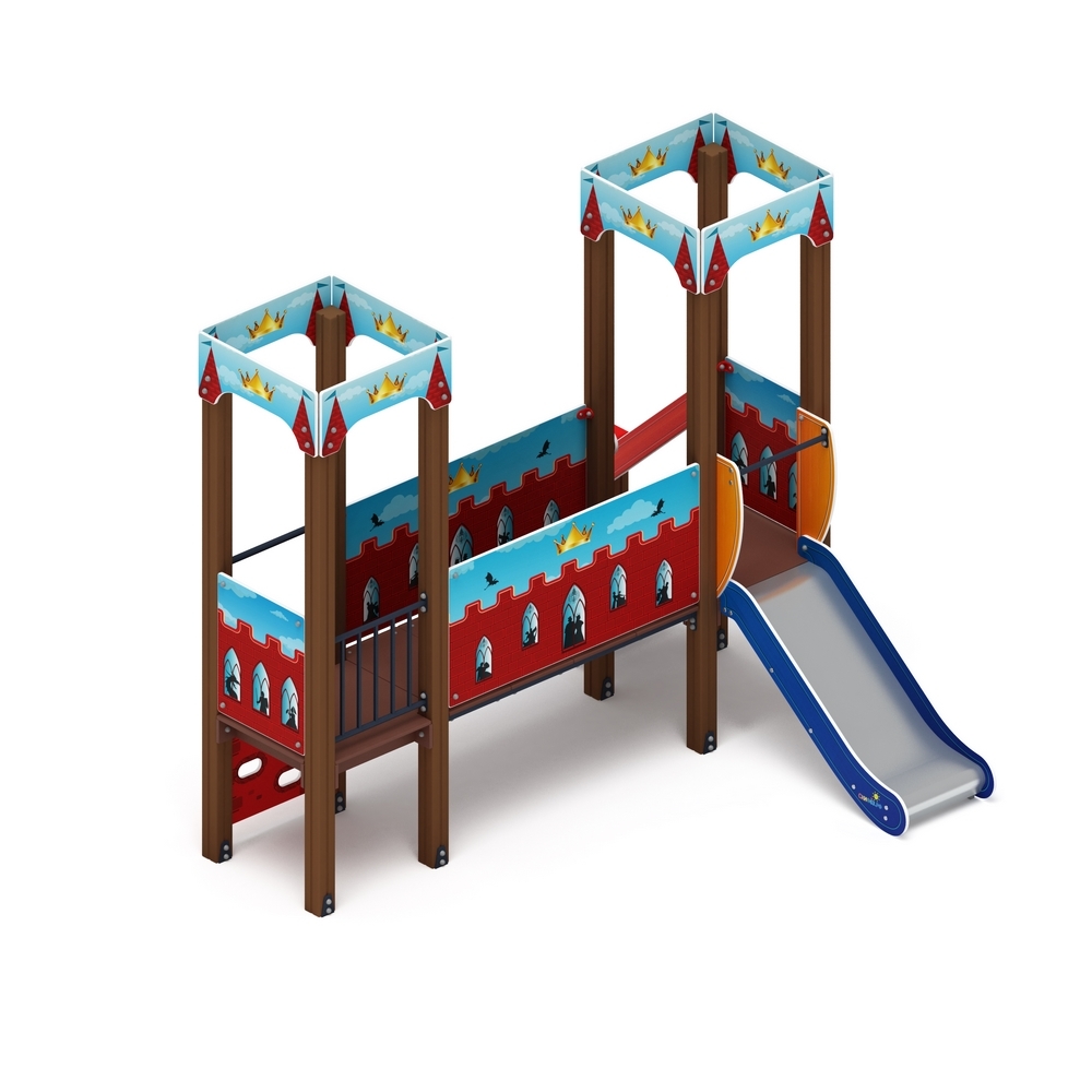 КОРОЛЕВСТВО (красное) детский игровой комплекс ДИК 1.15.02-03 (H=750)