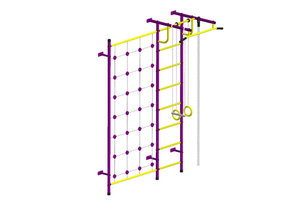 Детская шведская стенка Пионер С3СМ пурпурно/жёлтый