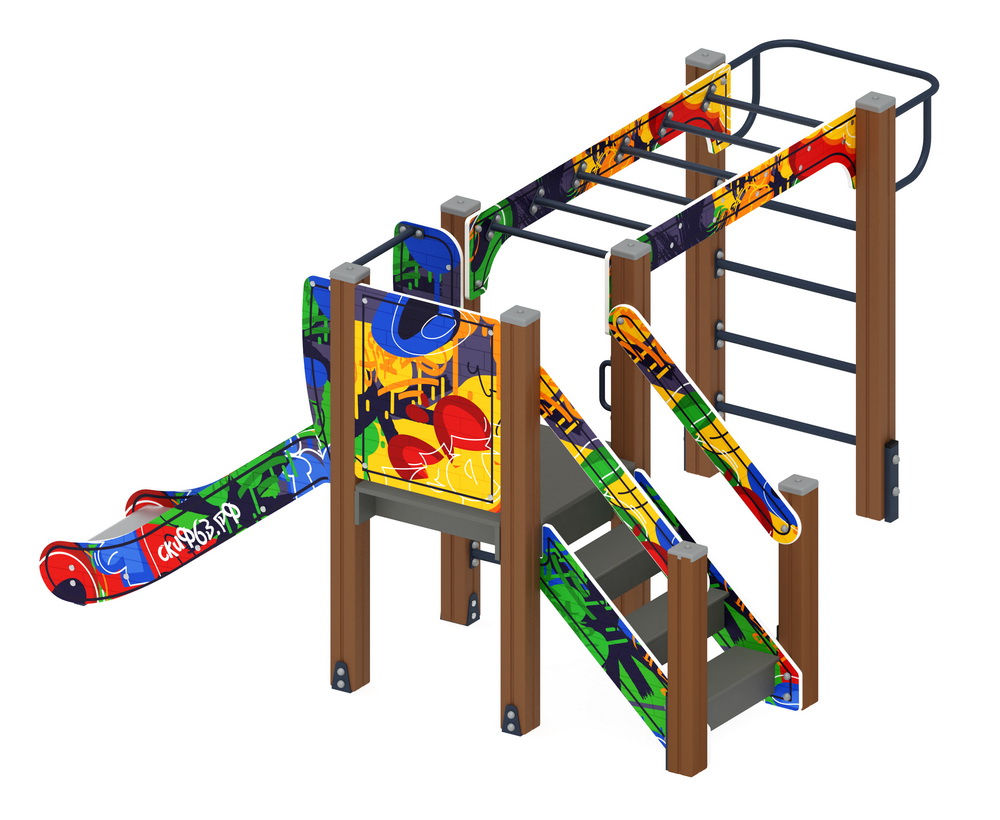 КАРАПУЗ (Граффити) детский игровой комплекс ДИК 1.001.02-03 (Н=750)