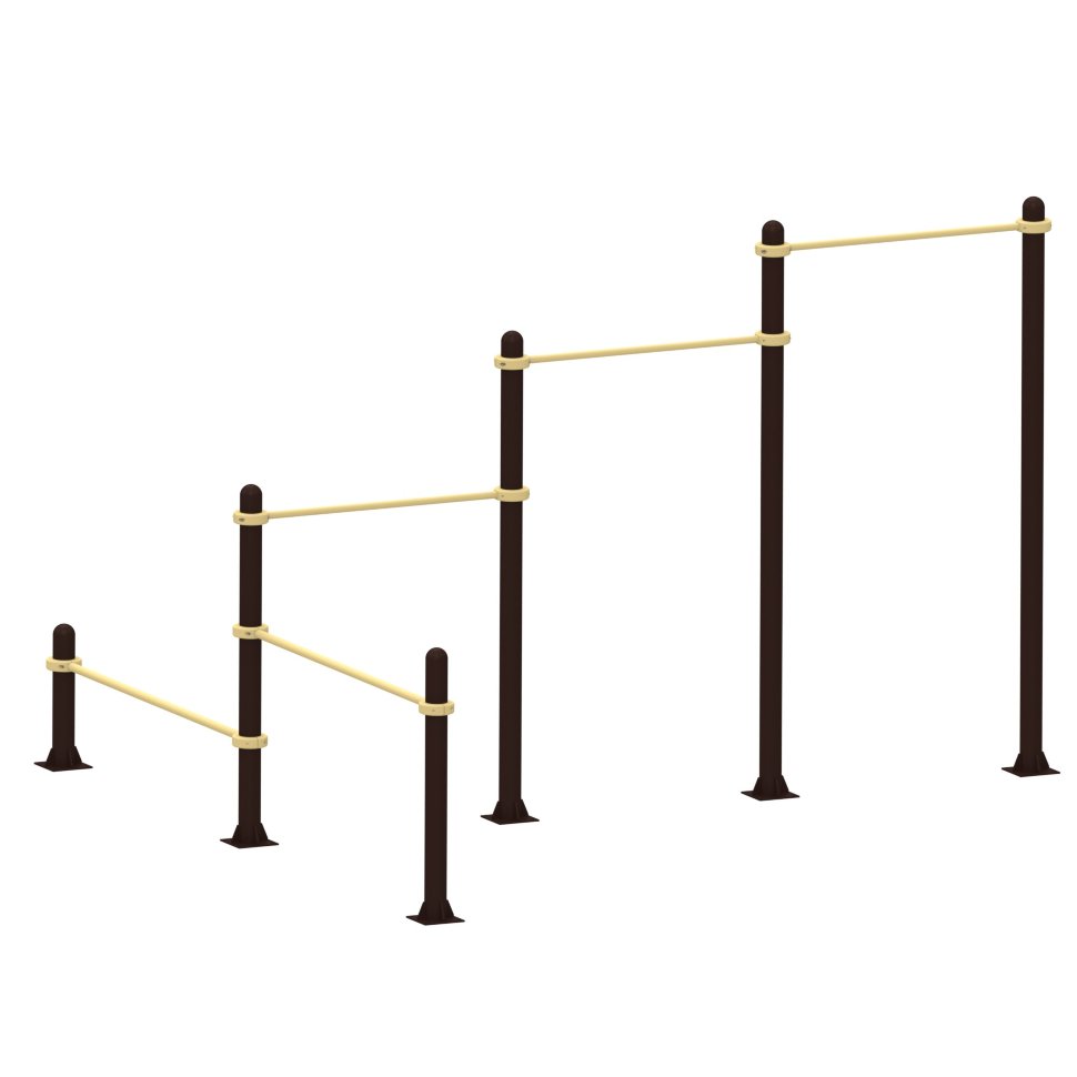 Тройной каскад турников с перекладинами для отжиманий Air-Gym YSK36