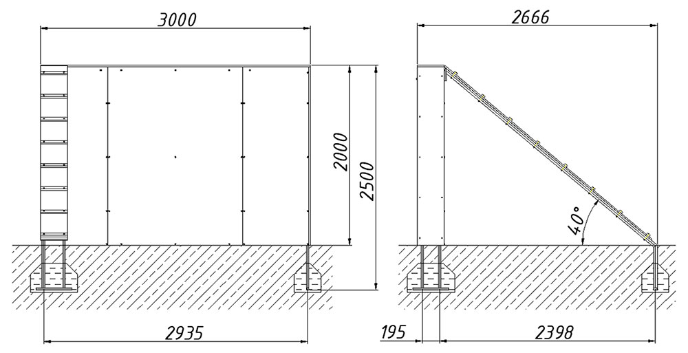 Забор с наклонной доской ZION (УО003)