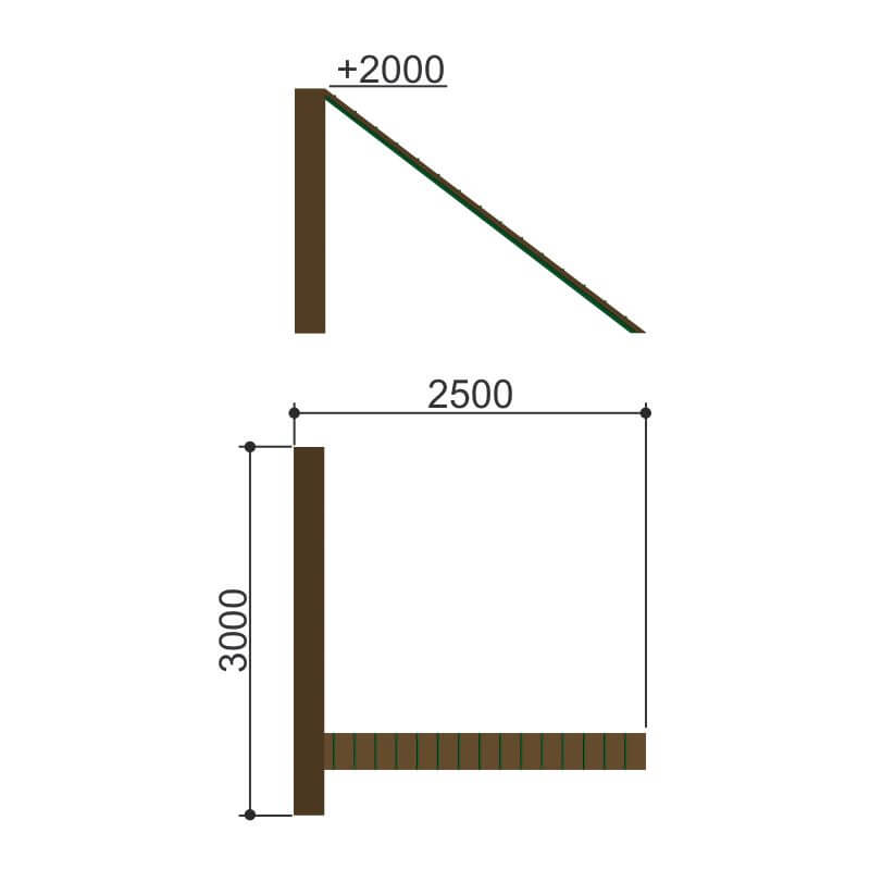 Забор с наклонной доской Romana 206.07.02