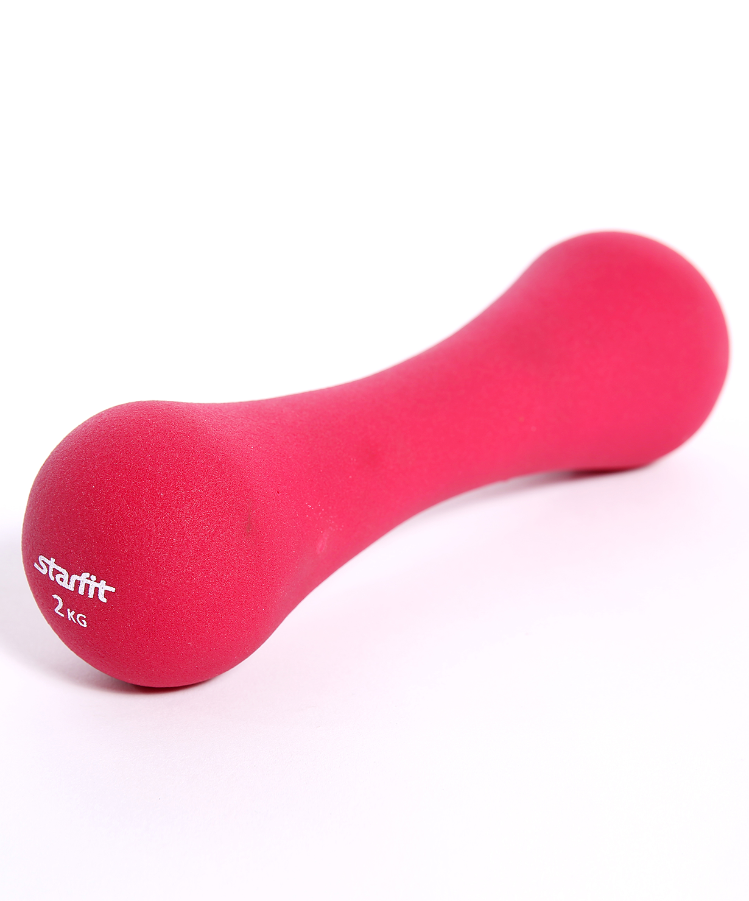 Гантель неопреновая STARFIT DB-202 2 кг, рубиновый (1 шт.) 1/10