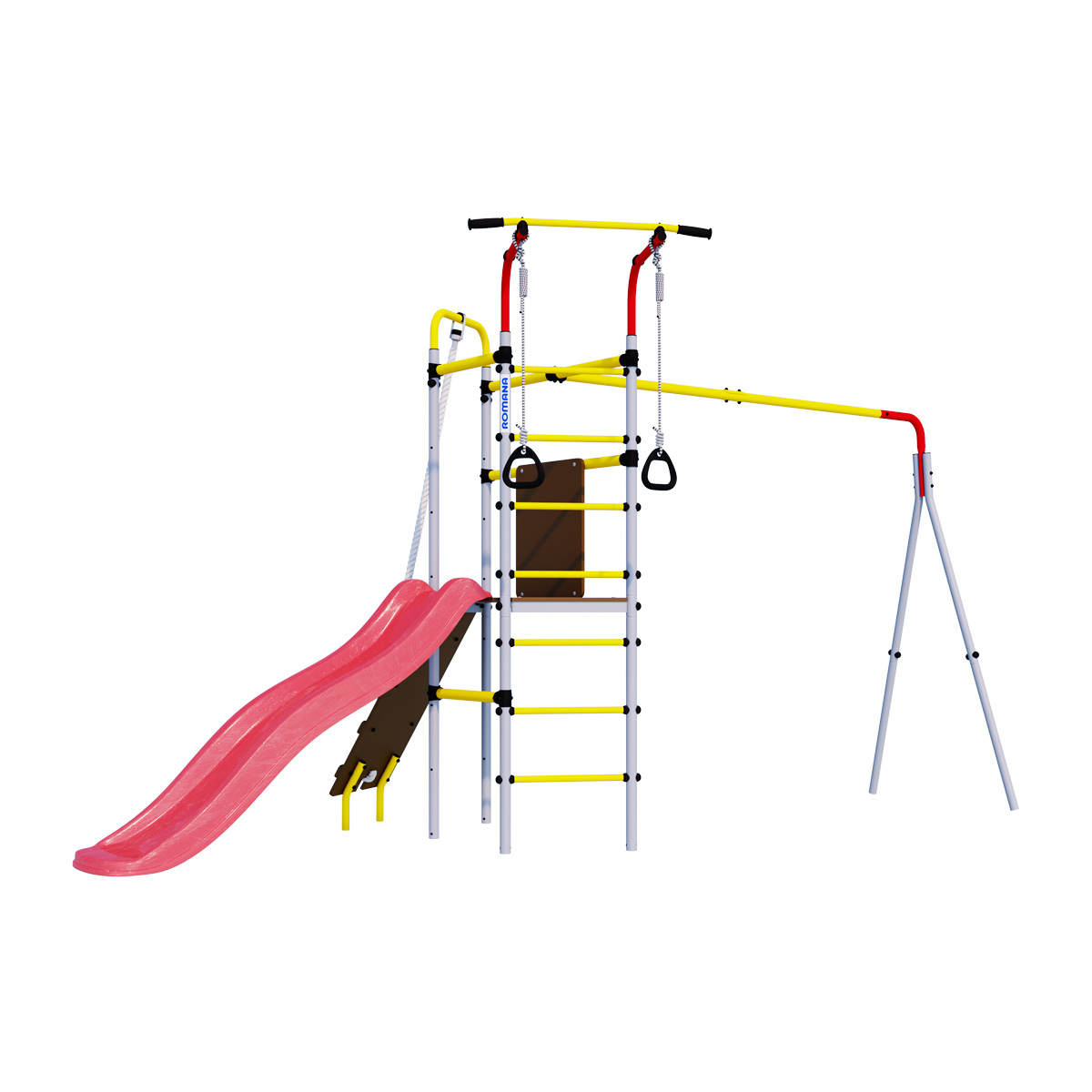 Спортивно-игровой комплекс ROMANA Островок Плюс R.103.09.04 (+ Качели пластиковые 1.Д-26.01 + Качели детские ДСК-ВО 91.07.11)