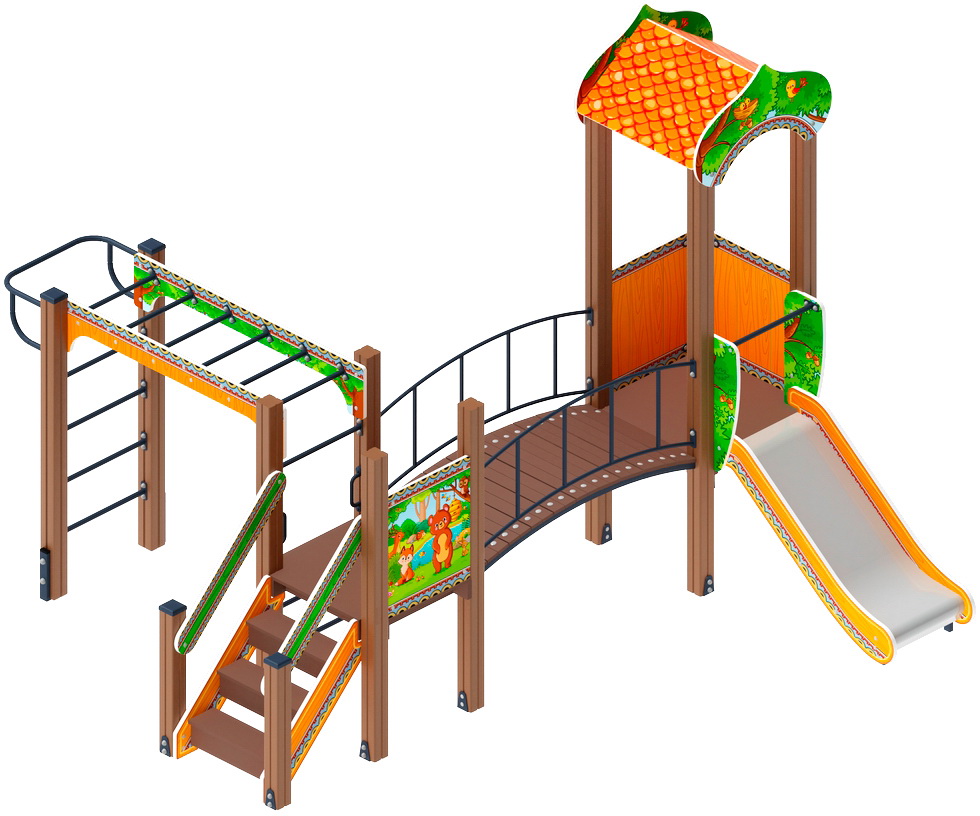 ПОЛЯНКА детский игровой комплекс ДИК 1.16.06-01 (H=750)