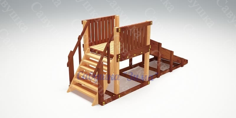Зимняя деревянная игровая горка Савушка "Зима" - 1