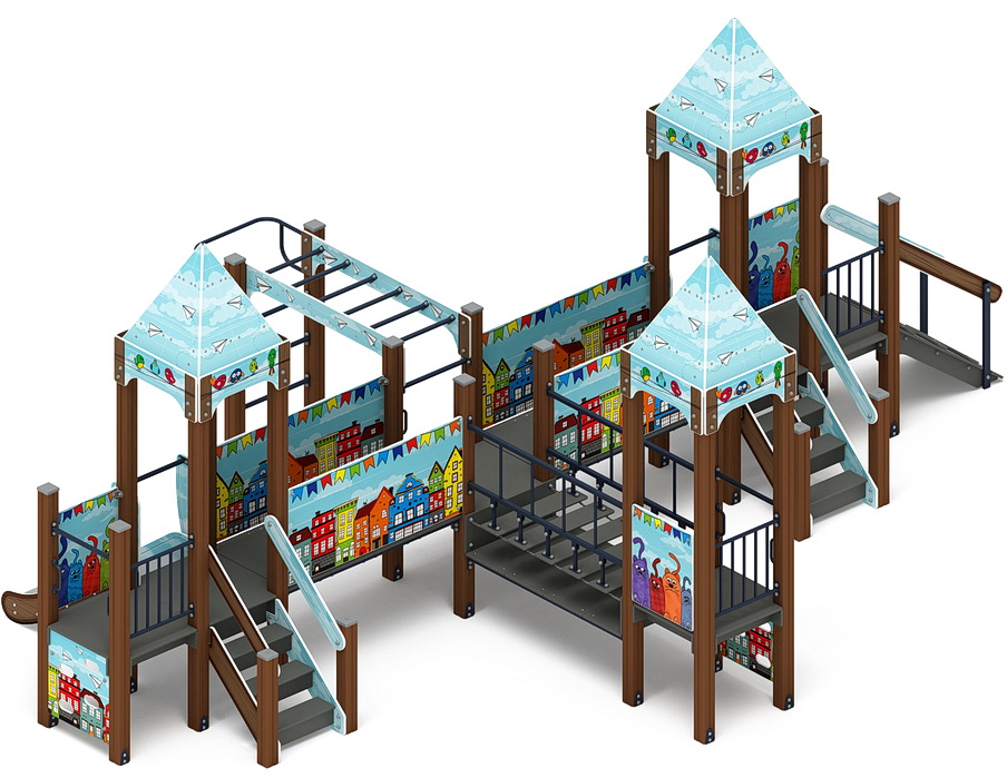 КОРОЛЕВСТВО (Коты) детский игровой комплекс ДИК 1.15.05-21 (H=750)