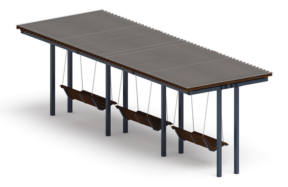 Пергола Тент с качелями (прямая) МФ 78.04.03 /с поликарбонатом/