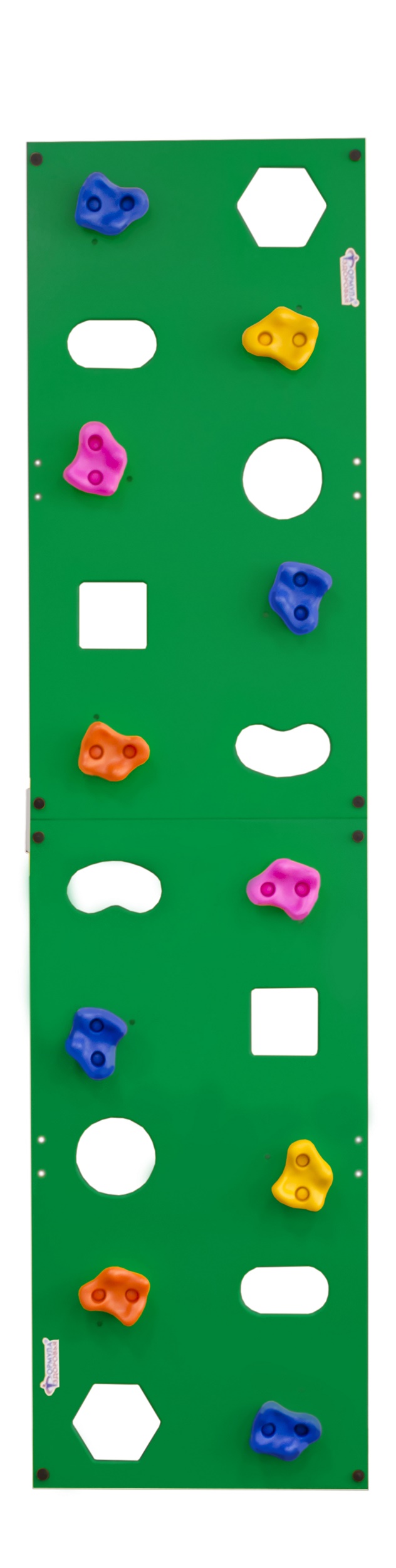 Скалодром пристенный "Формула здоровья" 500*2000 стандарт ЭЛЬБРУС с отверстиями зелёный