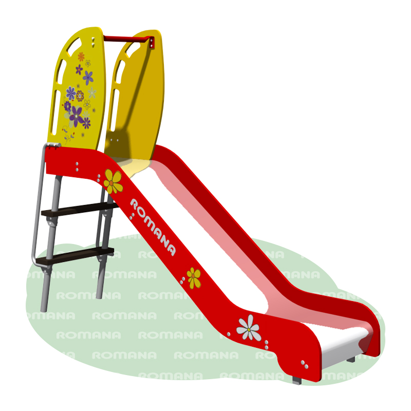 Горка h 950, скат нержавейка, принт цветы Romana 110.22.00-02