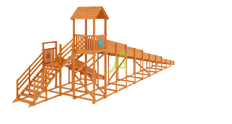 Зимняя деревянная горка Snow Fox 12 м с двумя скатами