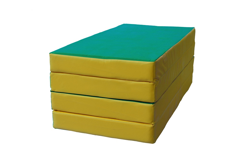 Мат № 5 (100 х 200 х 10) складной 3 сложения зелёно/жёлтый