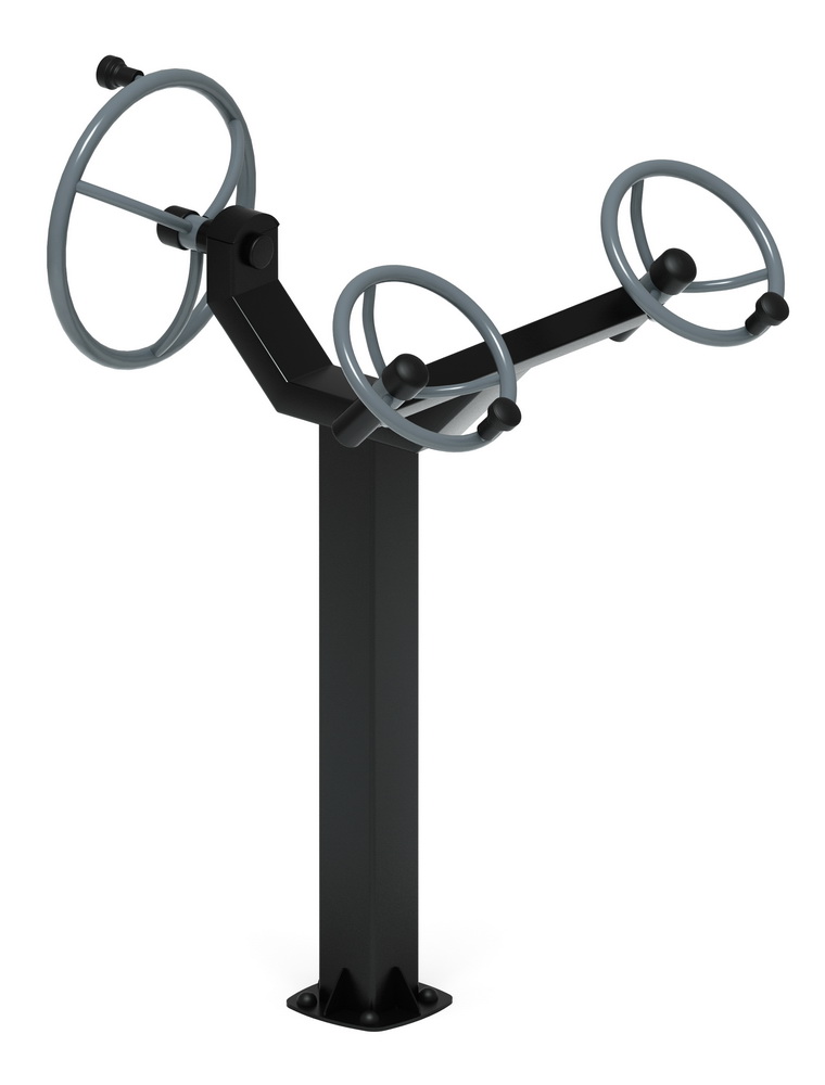 Тренажер уличный РУЛИ (3 руля положение стоя) серый СТ 103-13