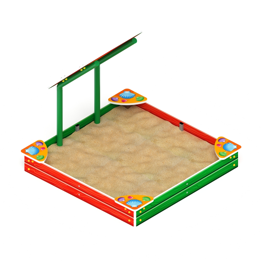 ЦВЕТОК песочница средняя с навесом (ракушки) ИО 5.01.08-01