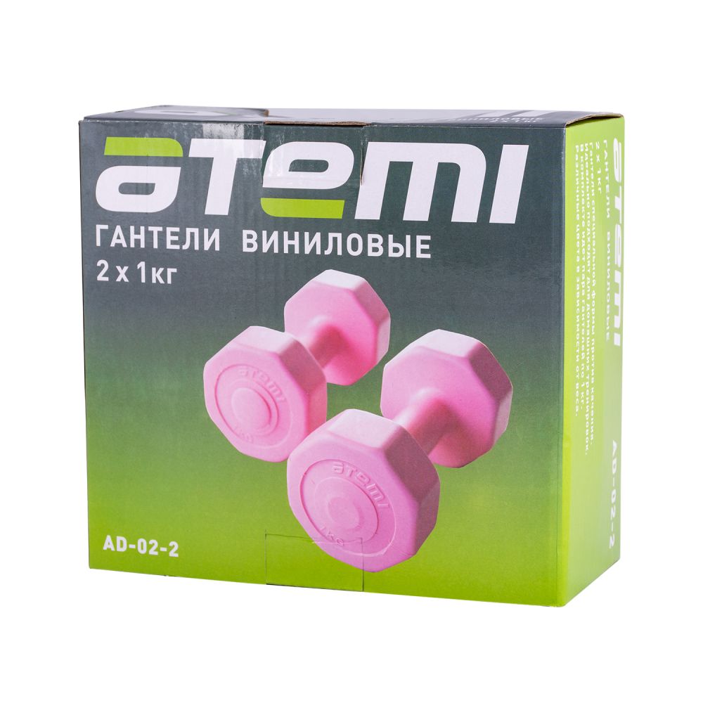 Гантели виниловые Atemi, AD022, 1 кг, 2 шт