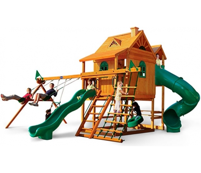 Детская деревянная игровая площадка ГОРНЫЙ ДОМ ДЕЛЮКС