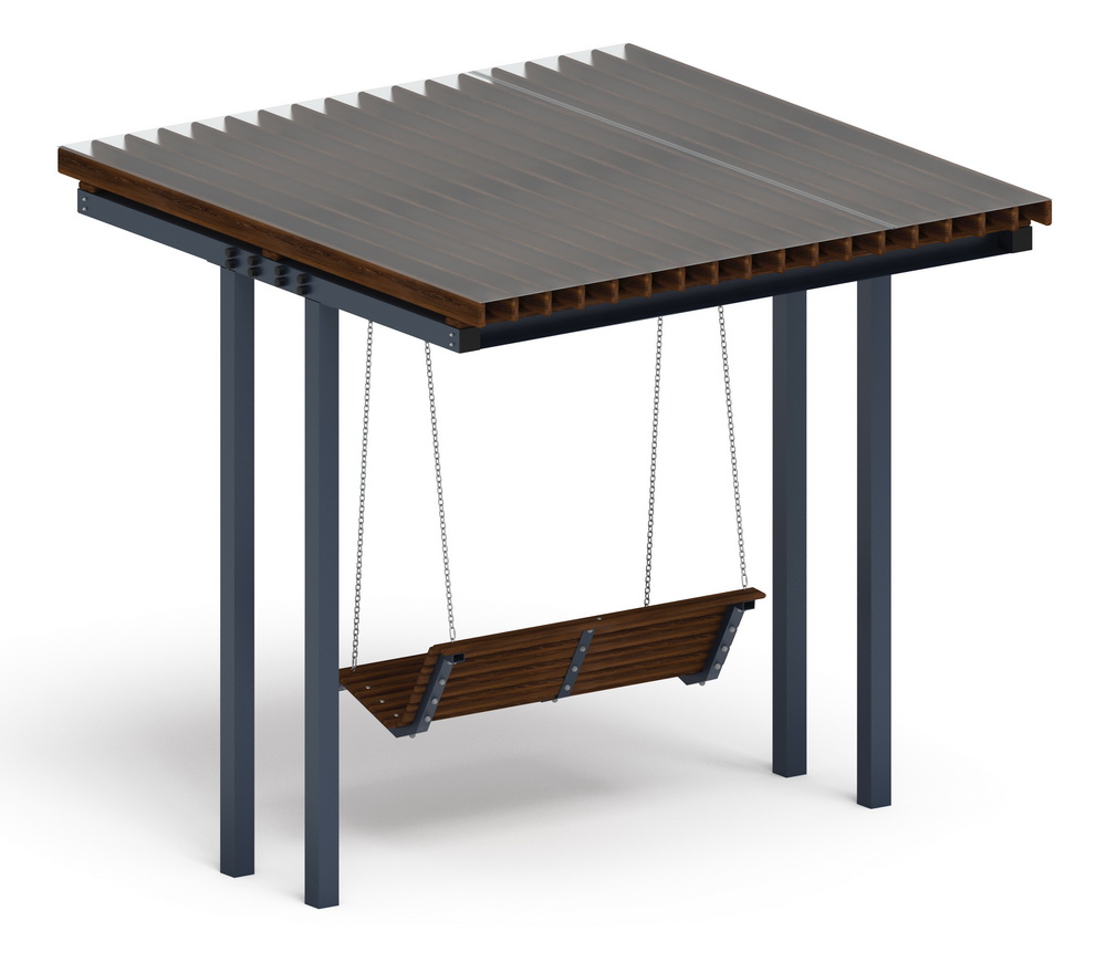 Пергола Тент с качелями (прямая) МФ 78.04.01 /с поликарбонатом/