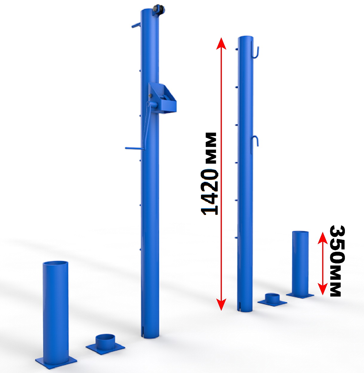 Стойки для большого тенниса со стаканами (11.100)