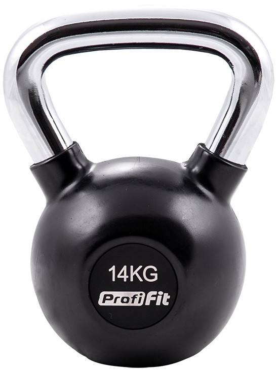 Гиря обрезиненная с хромированной ручкой 14 кг PROFI-FIT