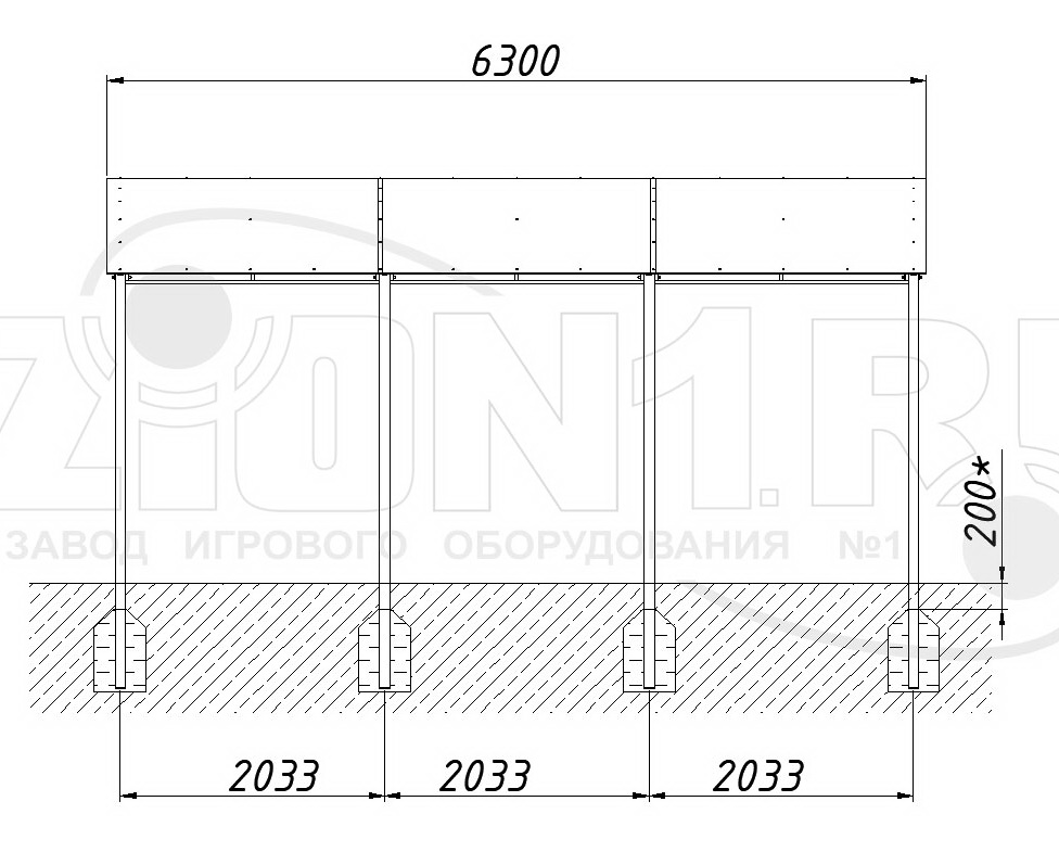 Навес ZION для тренажеров 4800х6300х3100 (ТН066)