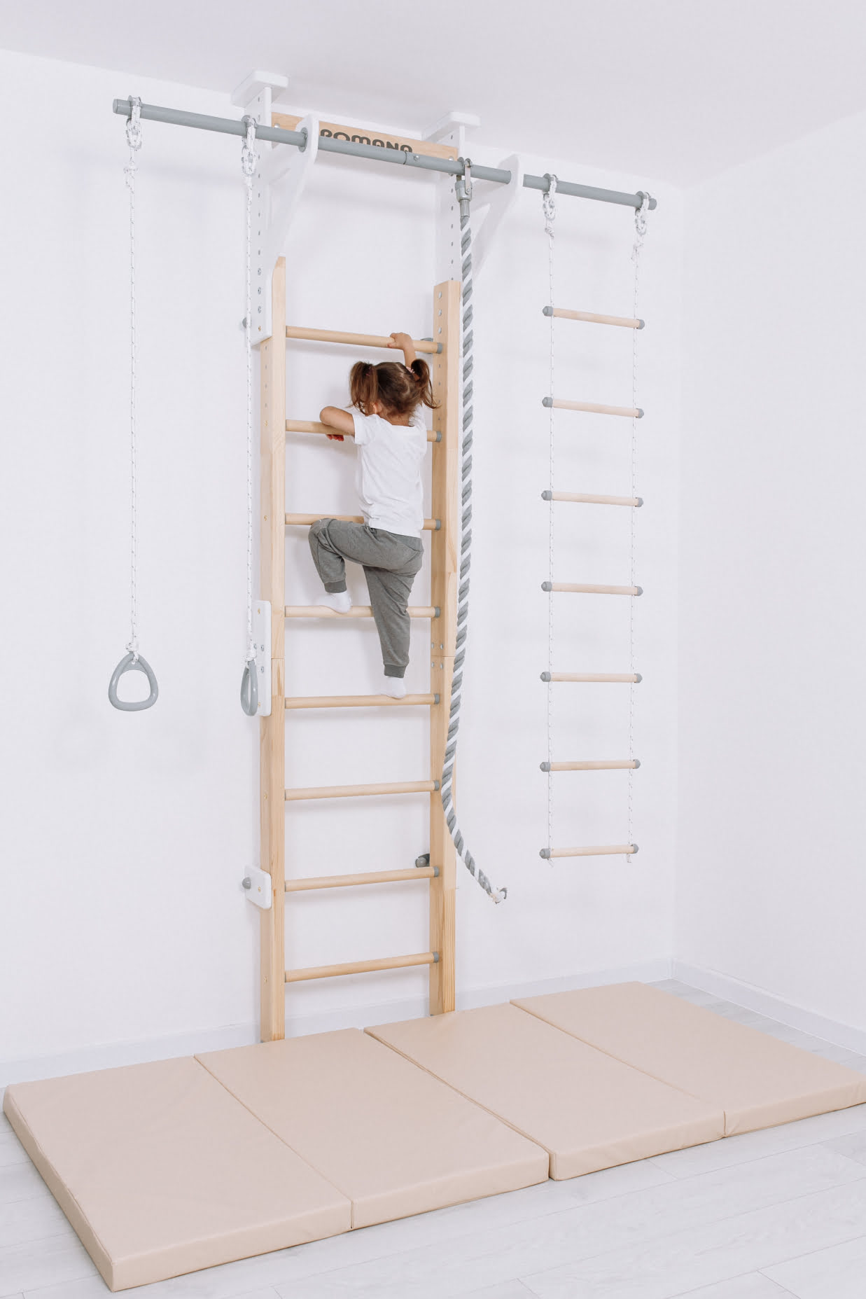 Комплекс Шведская стенка деревянная ECO 2 Romana (02.21.8.14.500.08.01-01) дерево/белый