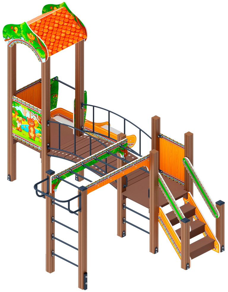 ПОЛЯНКА детский игровой комплекс ДИК 1.16.06-01 (H=750)