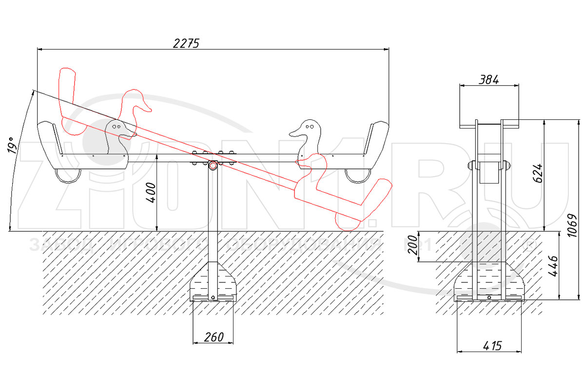 Качалка-балансир ZION Утки У1 (КЧ091)
