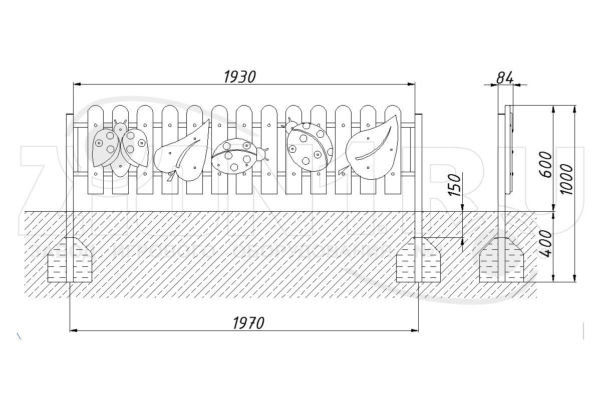 Ограждение детской площадки ZION Божья коровка (ОГД001)