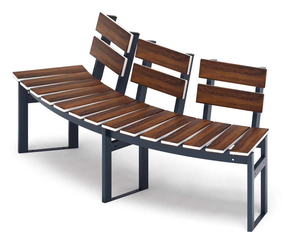 Модульная скамья радиальная (темный дуб) МФ 42.01.19