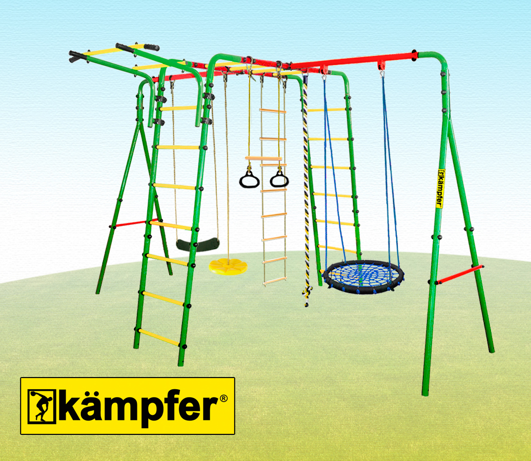 Спортивно-игровой комплекс Kampfer Wunder (Гнездо малое синее (желтая лиана))