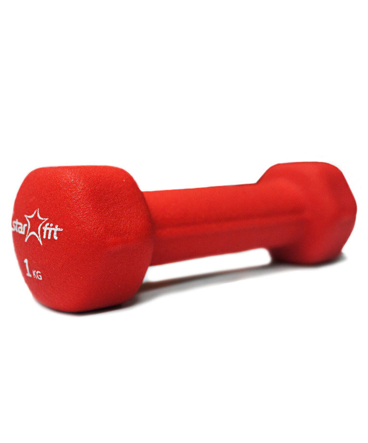 Гантель неопреновая STARFIT DB-201 1 кг, красная (1 шт.) 1/20