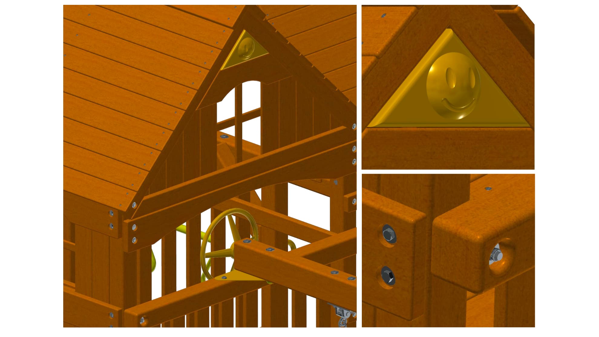 Детский деревянный игровой комплекс ПАНОРАМА с винтовой трубой