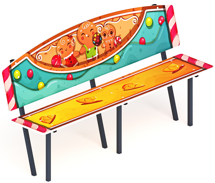 Скамейка ПРЯНИЧНЫЙ ДОМИК для детской площадки МФ 41.01.01-04