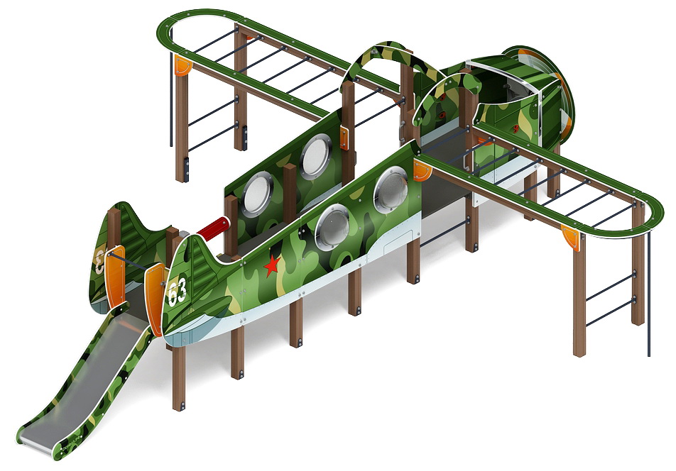 АЭРОПЛАН детский игровой комплекс ДИК 1.03.4.01-02.С (H=900)