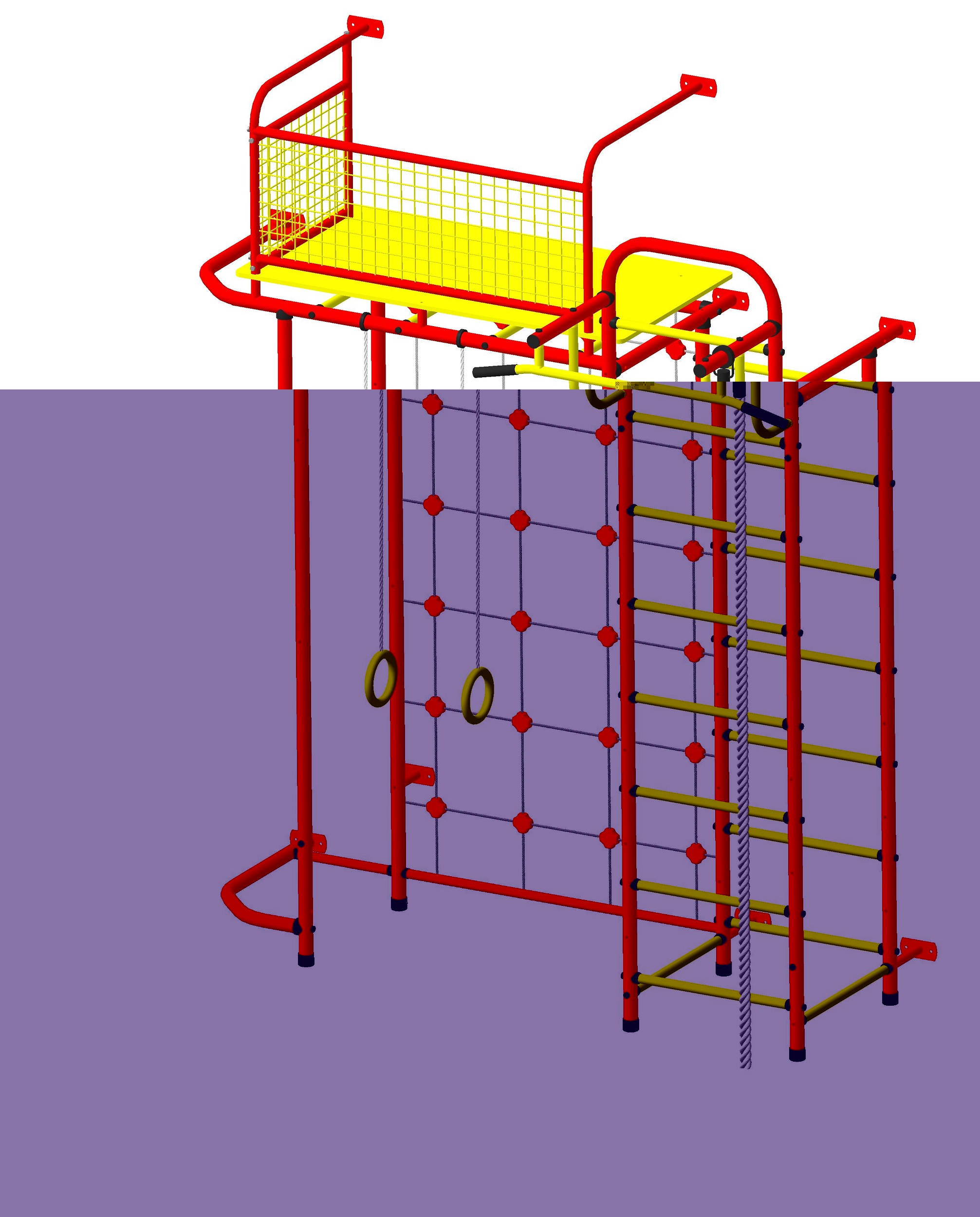 Спортивно-игровой комплекс Пионер 11ЛМ зелёно/жёлтый