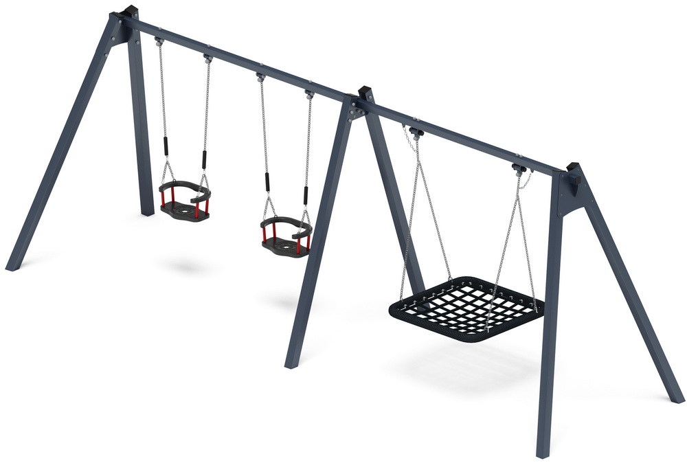 Качели М3 тройные ИО 13.М.06.03.01.01-00.1 (графит)