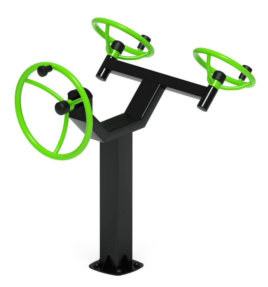 Тренажер уличный РУЛИ (3 руля положение сидя) зеленый СТ 104-12
