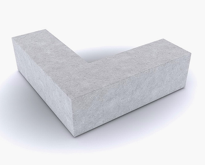 Скамья бетонная Tetris L, серый