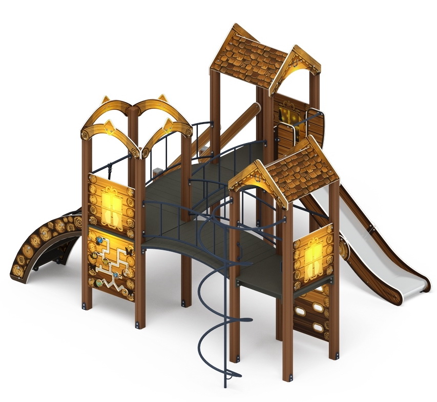 ГОРОДОК (Эко) детский игровой комплекс ДИК 2.01.3.03-02 (Н=1200)