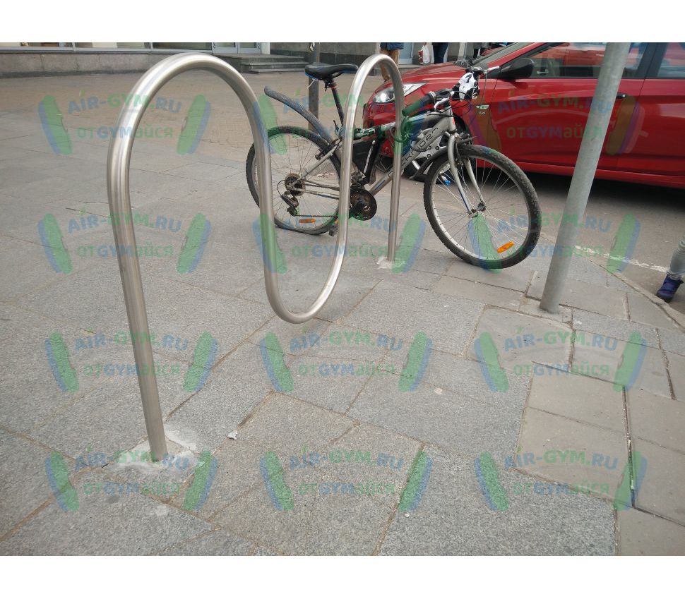 Велопарковка Волна из нержавеющей стали